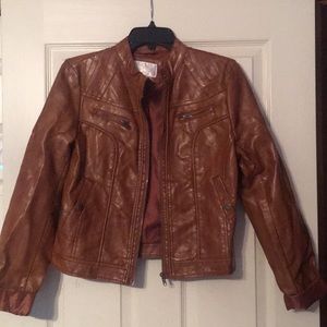 Brown faux leather jacket